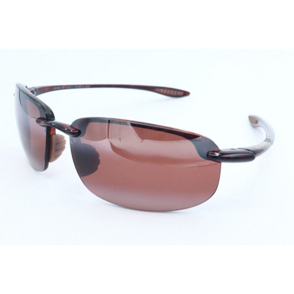 Maui Jim HO'OKIPA MJ 407-10 Wrap Brown Polarized Sunglasses Maui Rose Lenses (A)
